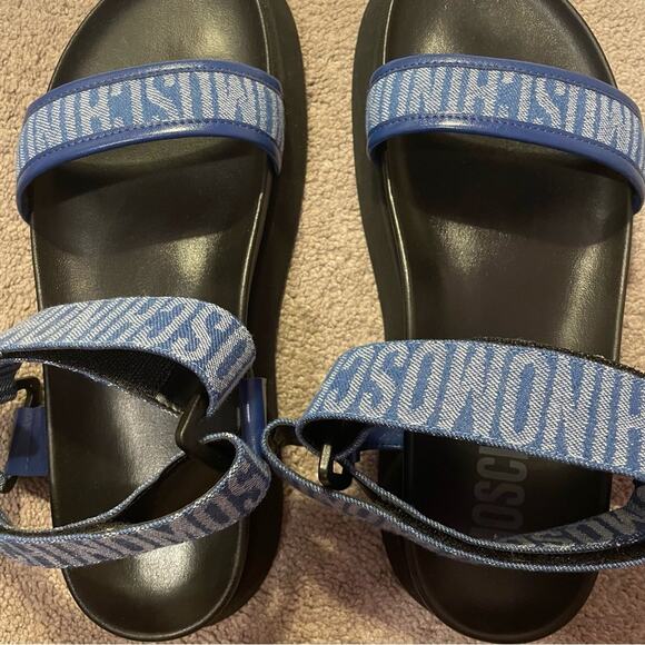 Moschino Logo Tape Platform Sandals - Picture 3 of 10